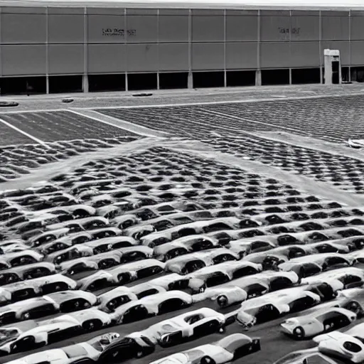 Image similar to Beatiful Fuzzy Photograph of an infinite infinite infinite parking lot, Long shot, full shot, wide shot, low angle,wide angle lens