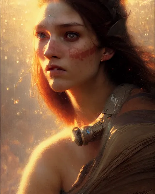 Image similar to a face portrait of geek girl, high detail, cleary see face, by gaston bussiere, bussiere rutkowski andreas rocha, bayard wu, greg rutkowski, odd nerdrum, maxim verehin, dan dos santos, masterpiece, sharp focus, cinematic lightning