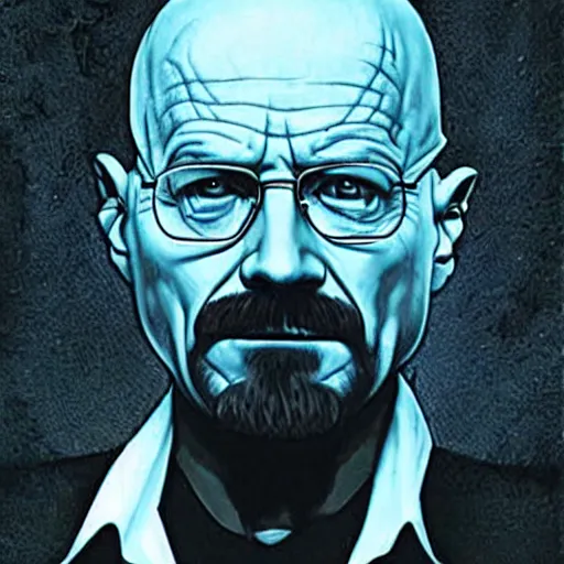 Prompt: Walter White as an evil necrotic wizard