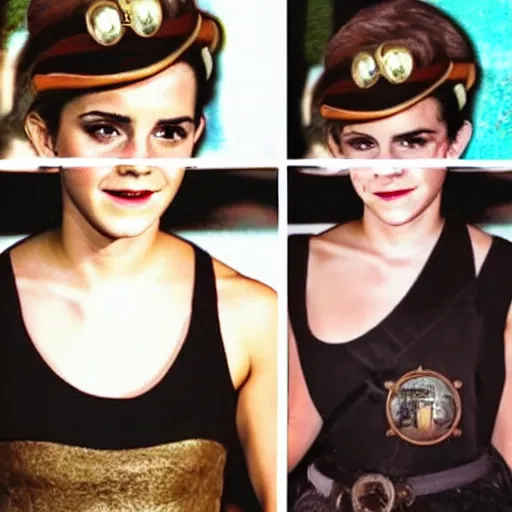 Image similar to emma watson as a steam punk dictator