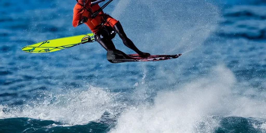 Image similar to kristoffer egeberg windsurfing in hawaii, extreme closeup