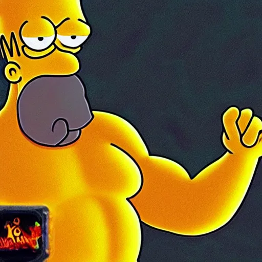 Prompt: homer simpson in mortal kombat