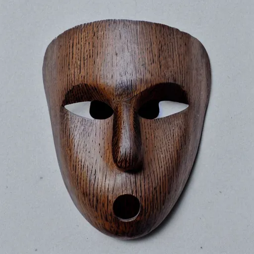 Prompt: spiral wooden mask