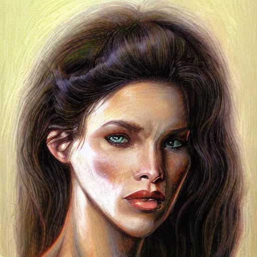 Prompt: Female Portrait, by Terese Nielsen.