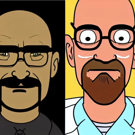 Image similar to walter white from breaking bad as simpson character