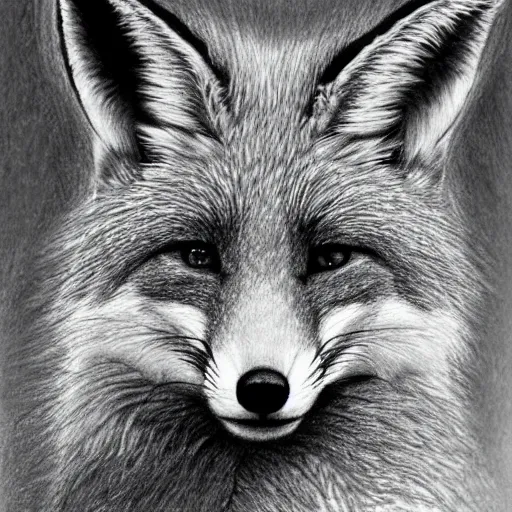 Pencil sketch of a fox by Monica Lee, Hyperrealism, | Stable Diffusion ...