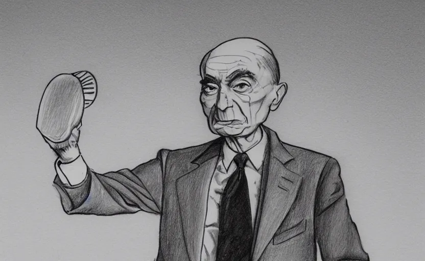 Prompt: a striking portrait of oppenheimer giving a ted talk, hyperrealistic drawing by philip weber