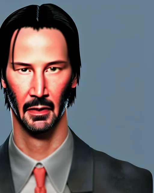 Prompt: keanu reeves rendered in n 6 4. nintendo 6 4 graphics keanu reeves