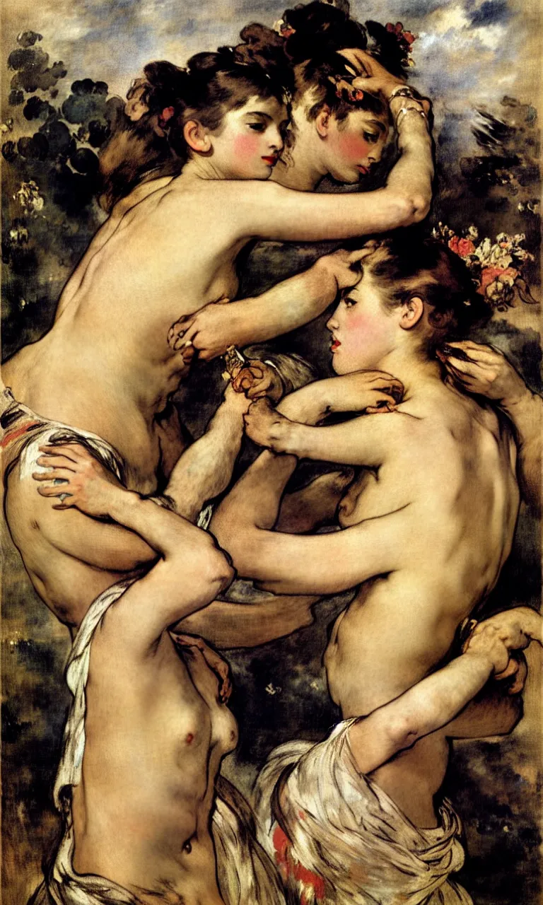 Image similar to fragrance advertising campaign by eugene delacroix, highly detailed, intricate