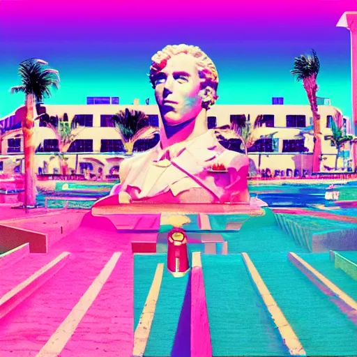 Image similar to vaporwave album cover