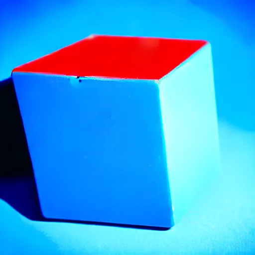 Image similar to a blue cube on top of a red cube on top of a green cube