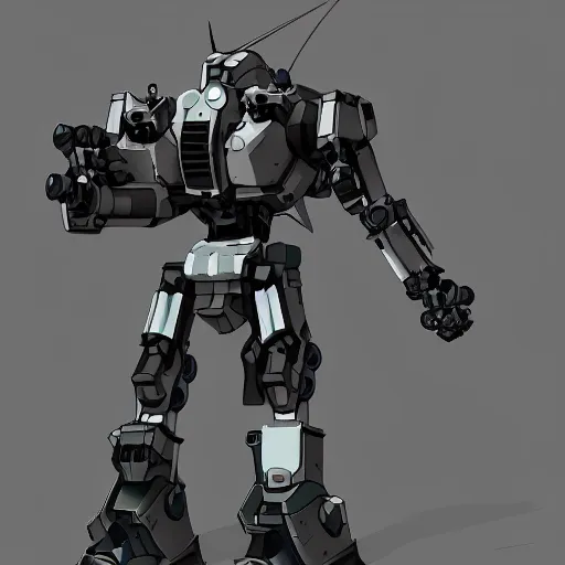 Image similar to cyborg gorilla mecha with shoulder mounted artillery in the style of syd meed and beeple