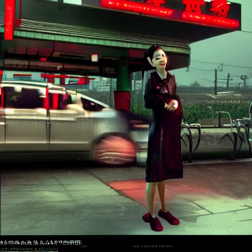 Prompt: a chinese woman at a gas station, video game, 3 d render, source engine, half life 2, portal 2, gmod, portrait, fashion photography, by david bailey, mario testino, davide sorrenti