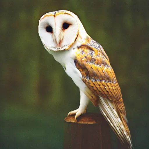 Image similar to noctilux, barn owl, cinestill,