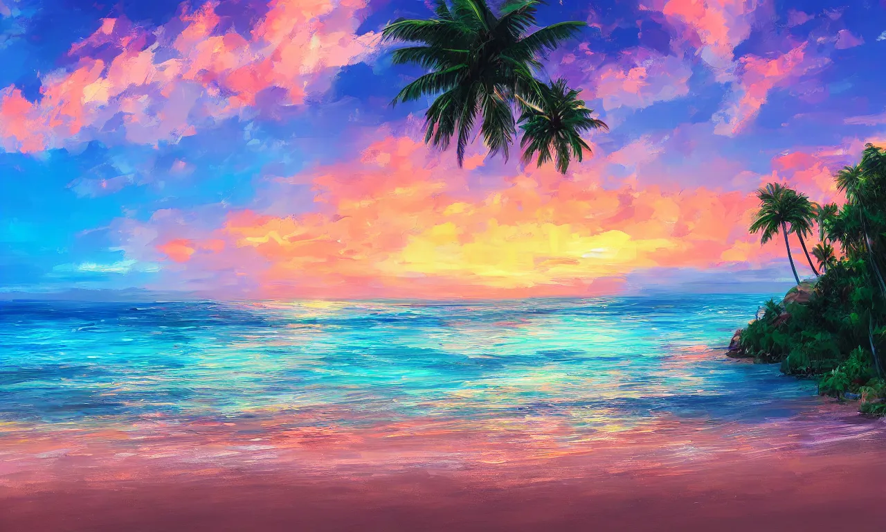 Image similar to paradise beach by alena aenami artworks in 4 k