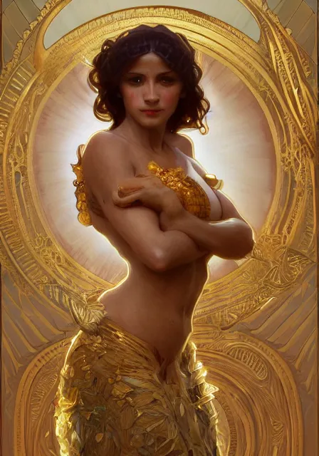 Prompt: mummy bee honey gold mummy, intricate, elegant, highly detailed, digital painting, artstation, concept art, smooth, sharp focus, illustration, art by artgerm and greg rutkowski and alphonse mucha and william - adolphe bouguereau