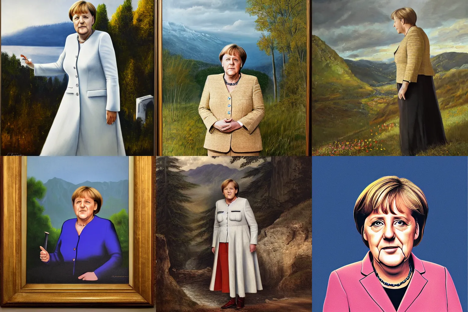 Image similar to a portrait of Angela Merkel in a scenic environment by Christensen, James C.