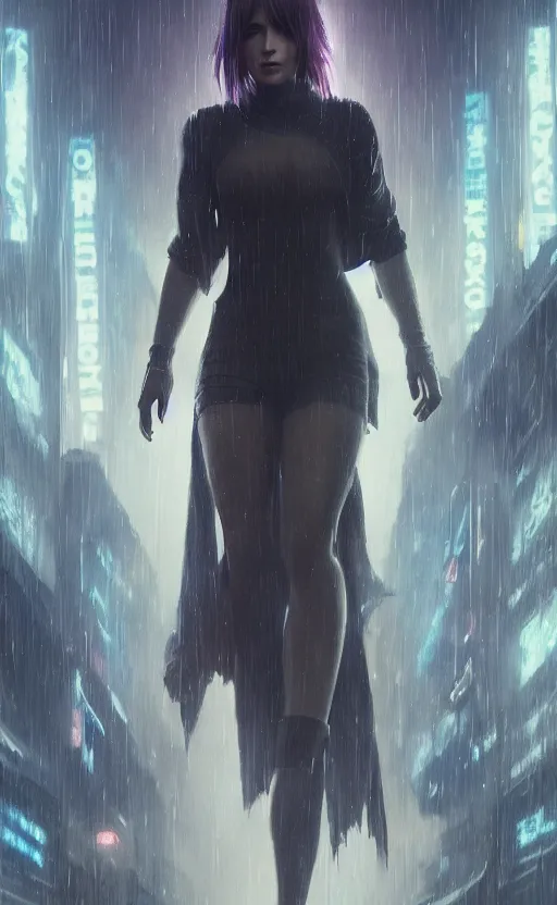 Image similar to a girl from final fantasy live action, blade runner 2 0 4 9, evocative, mystical night, very very very very detailed, award winning, masterpiece digital painting by greg rutkowski, alex grey, artstation, 4 k wallpaper