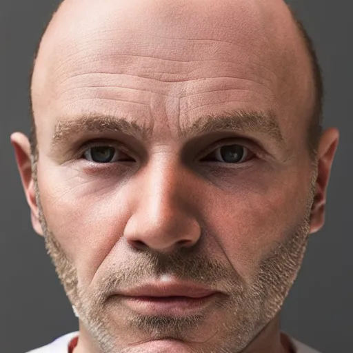 Image similar to “ hyperreal close up 8 k photo of a balding middle aged man ”
