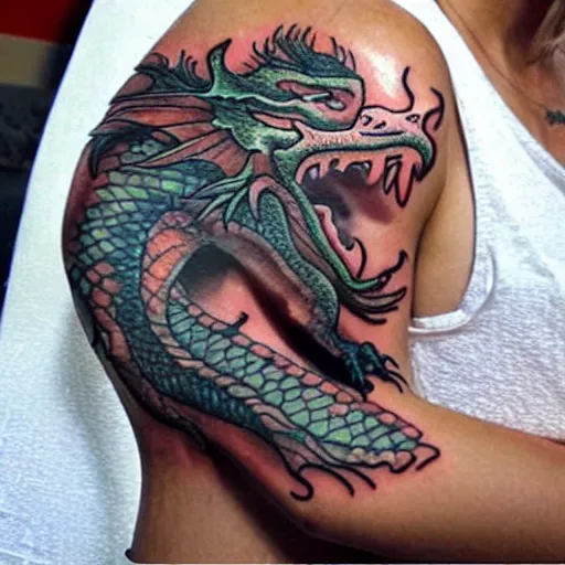 Image similar to the dragon with the girl tatoo