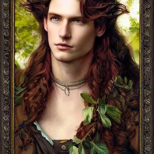 Prompt: amazing artgerm portrait of jorgen glockenschpiel as a preraphaelite painting, collaboration with j. scott campbell and artgerm with edward burn jones