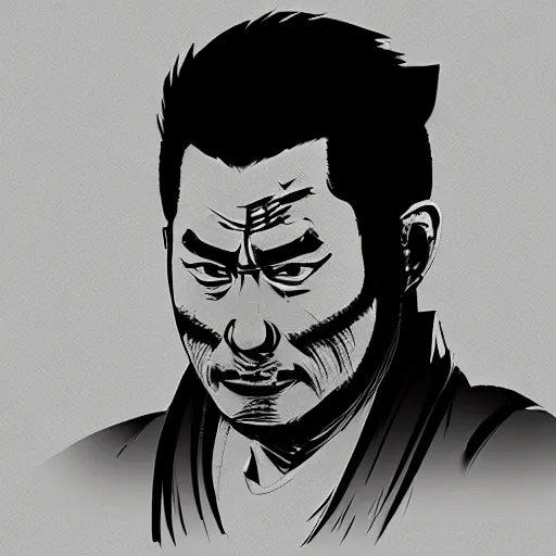 Prompt: Shintaro Katsu as Zatoichi, highly detailed, trending on artstation, concept art, smooth, sharp focus, illustration, dramatic lighting,