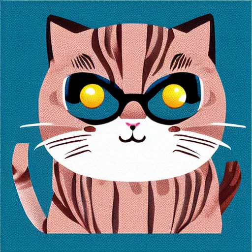 Image similar to “cute kitty vector art, blue background”