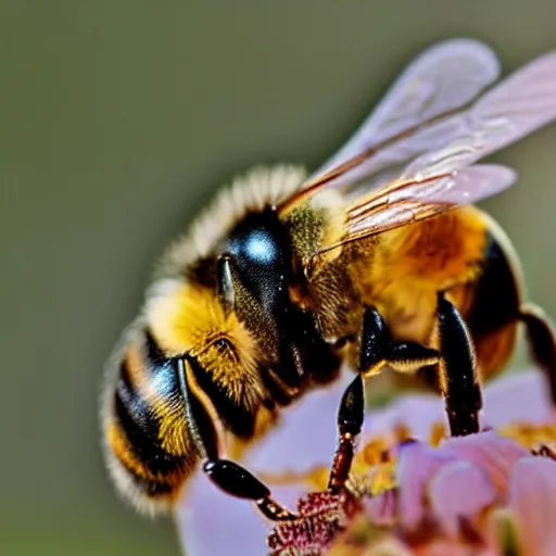 Image similar to close up photo of a bee with the face of beyonce