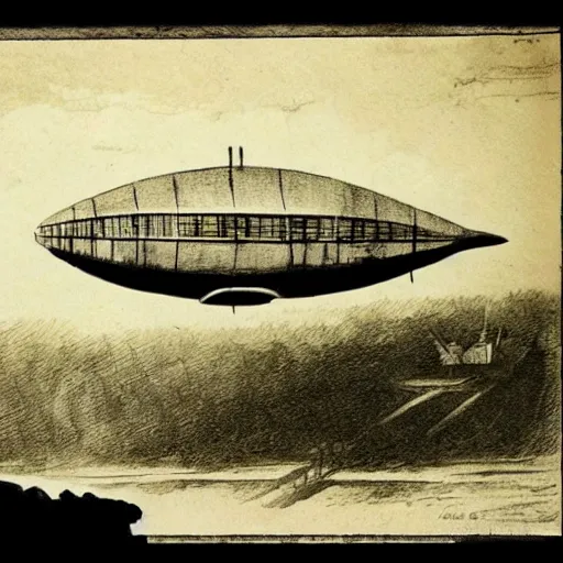 Prompt: a phantom airship