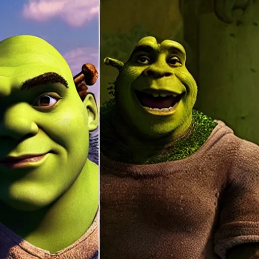 Prompt: Emma Watson starring as shrek in a live action movie