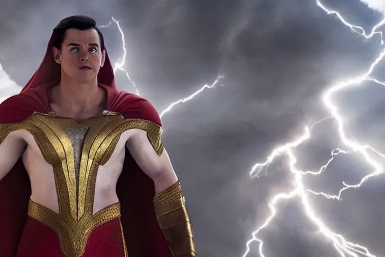 Image similar to david sandberg as shazam from shazam ( 2 0 1 9 ), cinematography