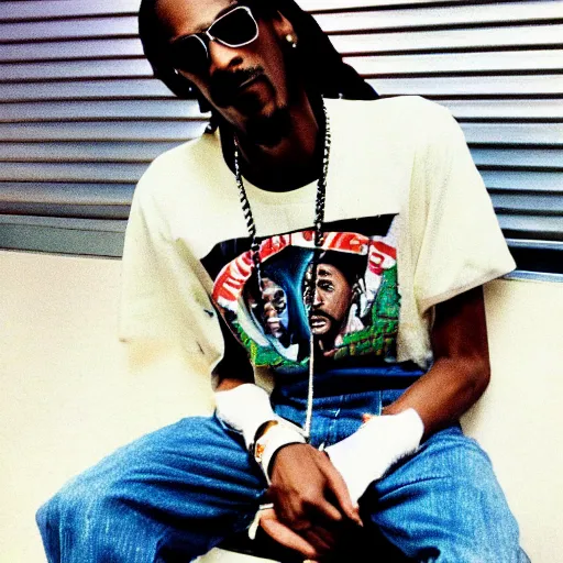 Image similar to 1990s Hi-8 footage of Snoop Dogg in High School, candid portrait photograph, 40mm