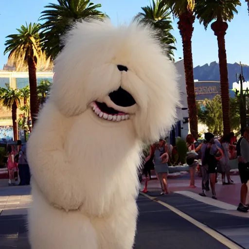 Image similar to LAS VEGAS, NV JUNE 7 2024: Fluffy gigantic adorable creature demands a hug.