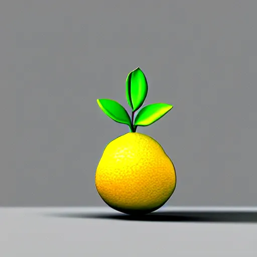 Prompt: a high quality render of a low poly lemon,