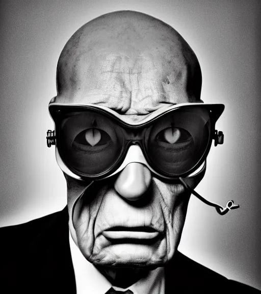 Image similar to portrait of the invisible man, angry look, dark background, studio light, hdr, nikon 2 4 mm f / 1. 8 g, by sebastiao salgado