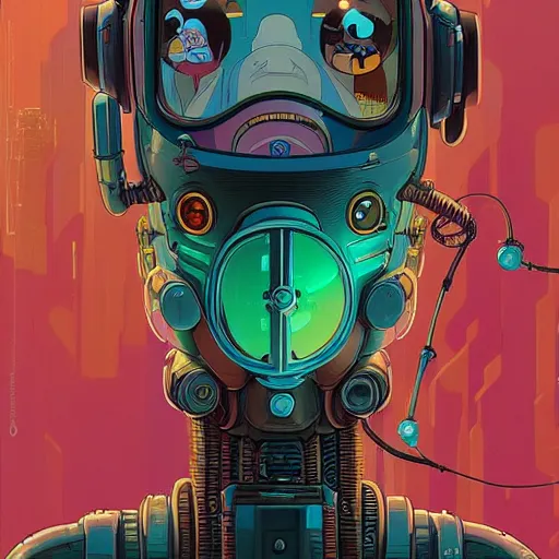 Image similar to ( ( h 0 c 0 k ) ) futurama cyberpunk portrait by gaston bussierre and charles vess and james jean and erik jones and rhads, inspired by rick and morty, huge scale, beautiful fine face features, intricate high details, sharp, ultradetailed