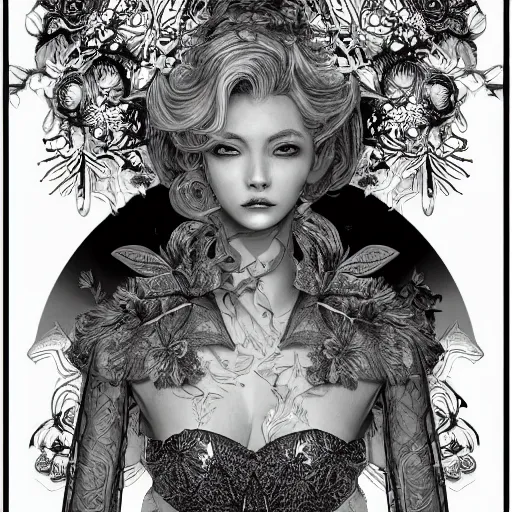 Image similar to the most ridiculously beautiful and elegant woman ever imaginable, an ultrafine detailed illustration by james jean, final fantasy, intricate linework, bright colors, behance contest winner, vanitas, angular, altermodern, unreal engine 5 highly rendered, global illumination, radiant light, detailed and intricate environment