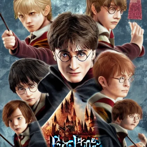 Prompt: Harry potter playstation game poster , Artwork by Akihiko Yoshida, cinematic composition