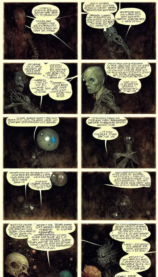 Image similar to the most interesting 6 panel comic by chiara bautista, beksinski and norman rockwell and greg rutkowski weta studio and tom bagshaw and james gurney and lucasfilm