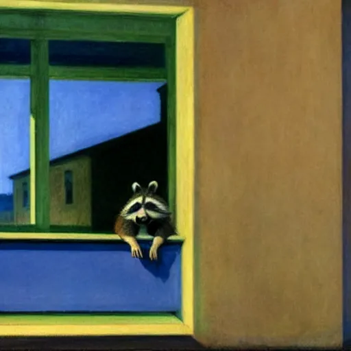 Image similar to raccoon by Edward hopper