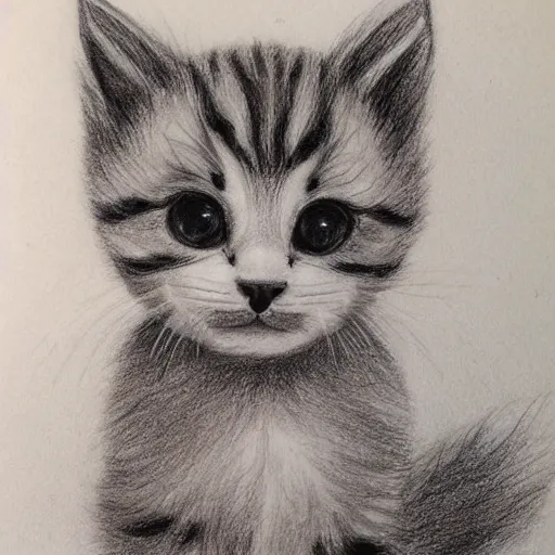 Image similar to drawing of a cute kitten