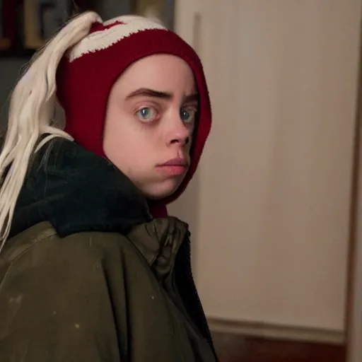 Image similar to billie eilish in movie home alone