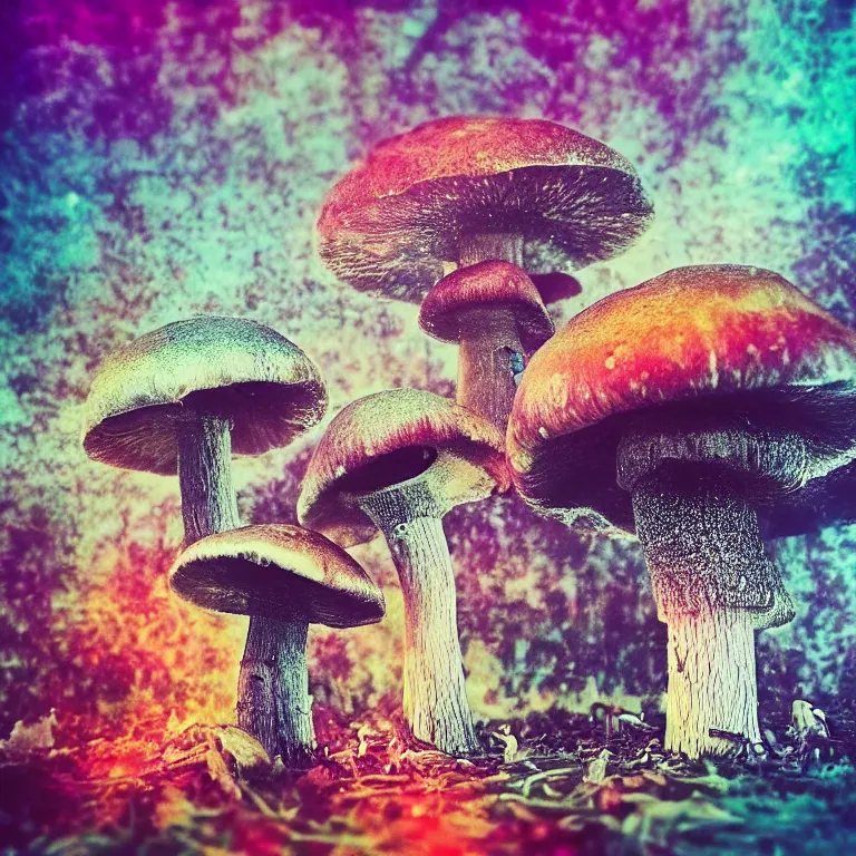 Image similar to double exposure of dally life, symbols of live, explosion, cyber mushroom city, love is the most relevant theme, love is infinity, love is begin of all, 8 k resolution, artistic mode, artistic, trending on instagram, long exposure, love art, serious, fantasy and dreams vibes, mushrooms style and macro style, colorful picture
