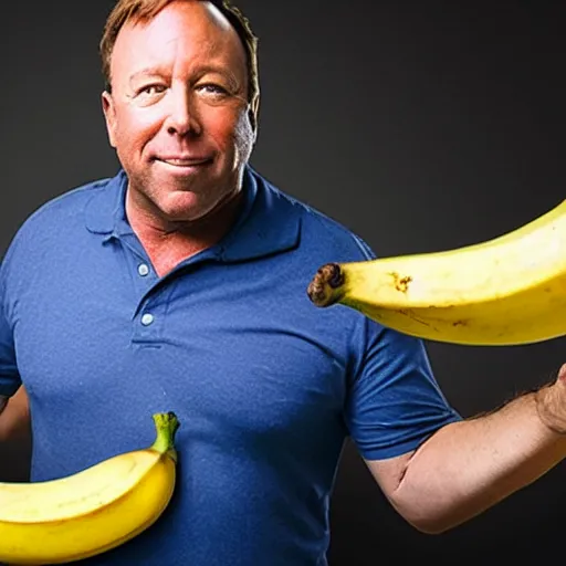 Image similar to Photograph of Alex Jones slipping on a banana peel