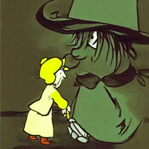 Prompt: Snufkin being mad at Moomintroll