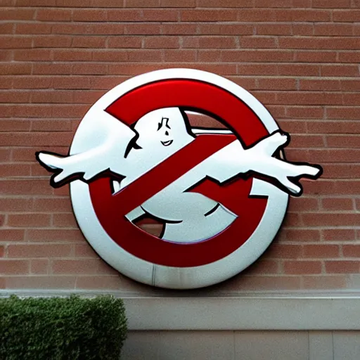 Prompt: ghostbusters logo in real life