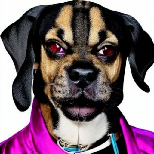 Prompt: Snoop Dogg as a dog,