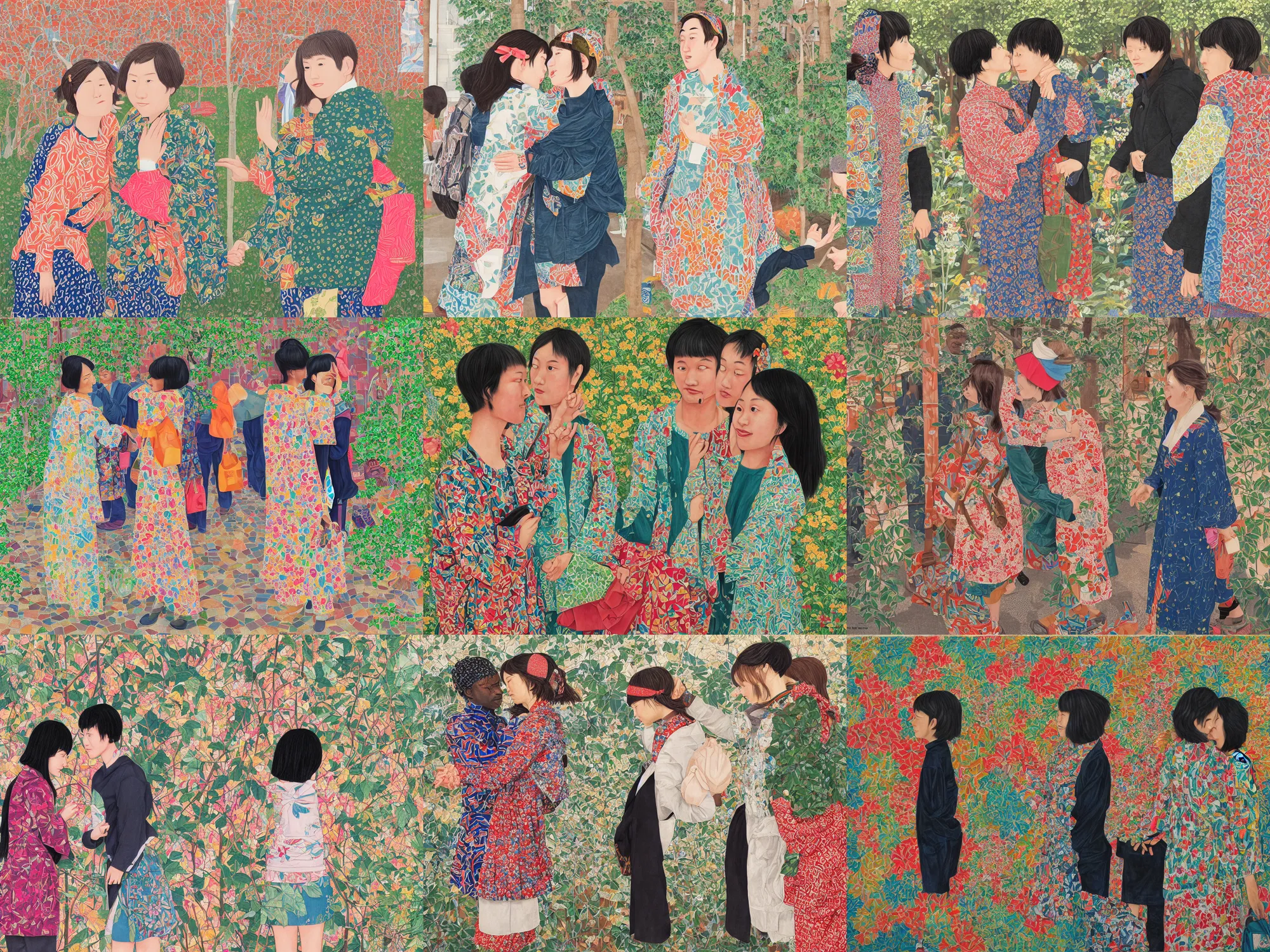 Prompt: two people meeting each other for the first time by Naomi Okubo