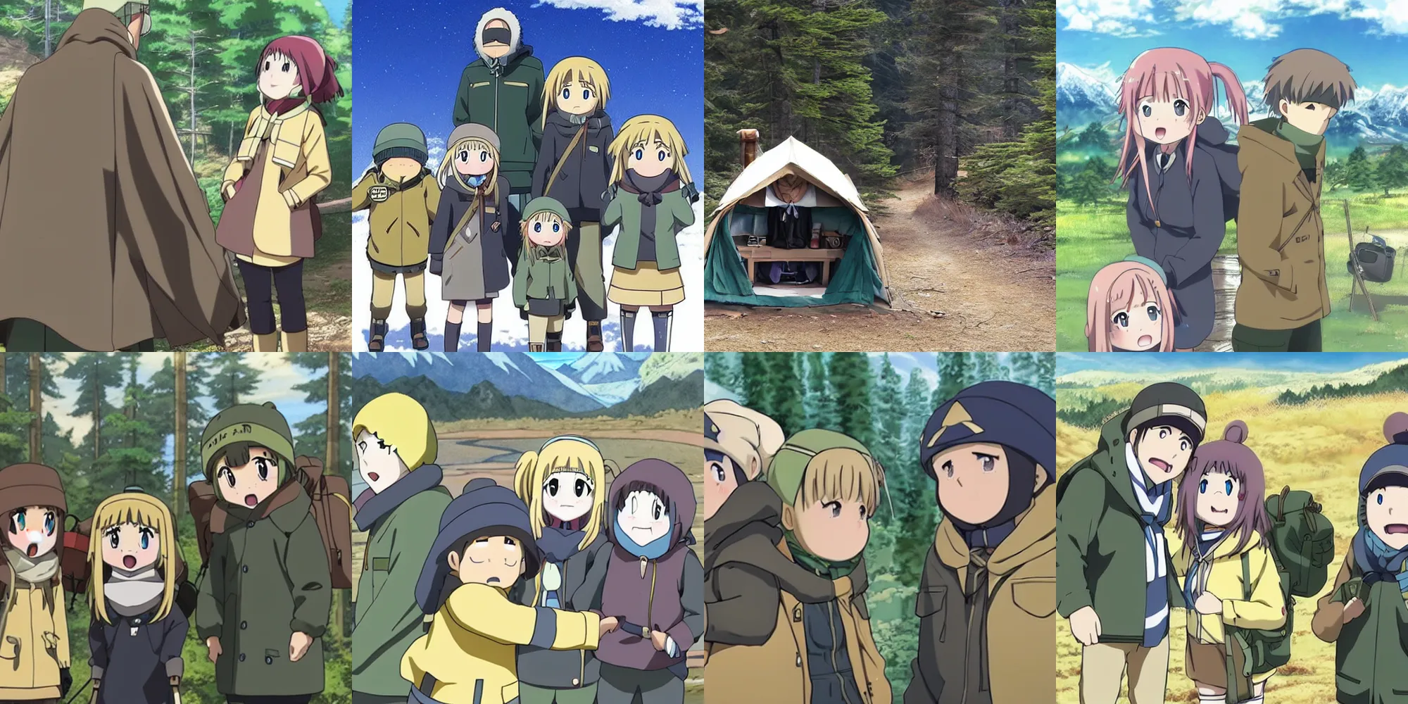 yama no susume anime campfire, Stable Diffusion