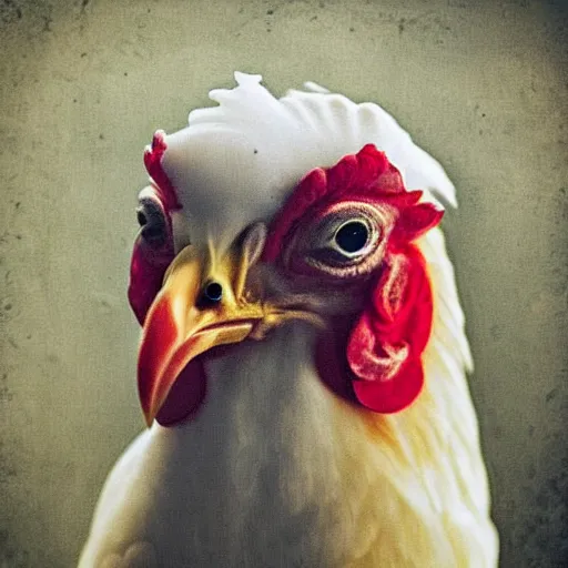 Prompt: chicken portrait, very nice, lovely, very cool, super fun, Slovakia, 🇦🇱, 🧐🌝, exquisite